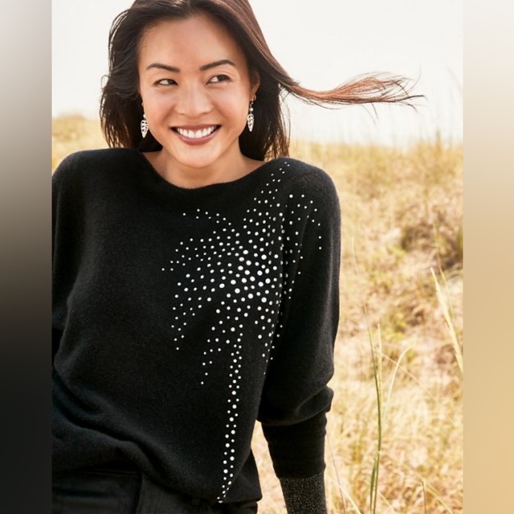 NWT XS Tommy Bahama Serena Crystal Palm Dolman Sweater